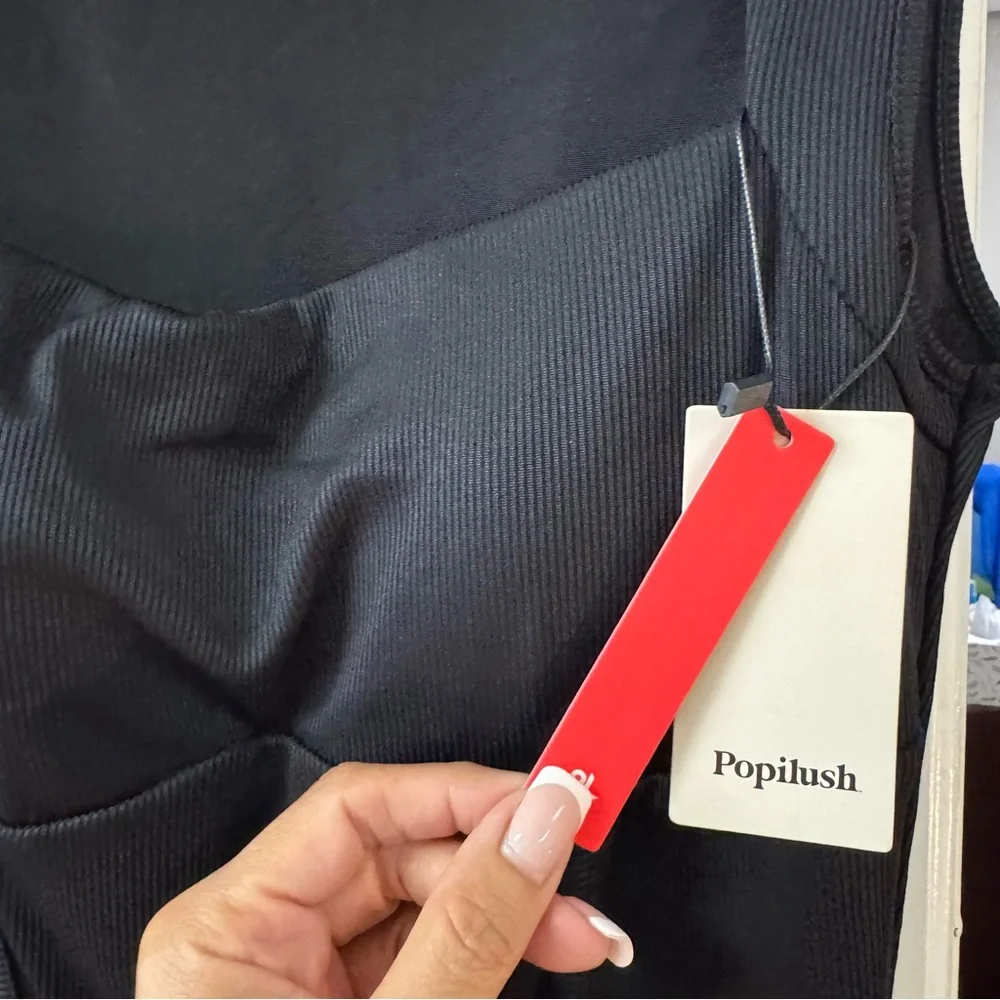 Popilush Elegant Black Wide Leg Jumpsuit - Picture 8 of 15